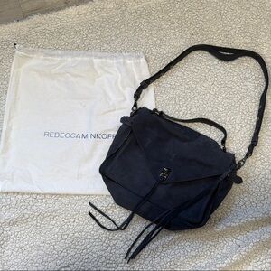 Rebecca Minkoff Blue Suede Crossbody Bag Sleek Design